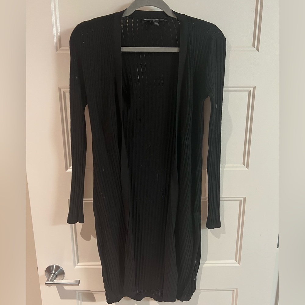 WHBM Open-Front Black Cardigan - size small